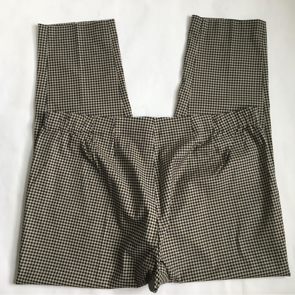J Jill Plaid Checkered Cotton Ankle Pants Black Brown Size 18 - Picture 8 of 17